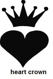 Heart Crown TAG glitter tattoo stencil