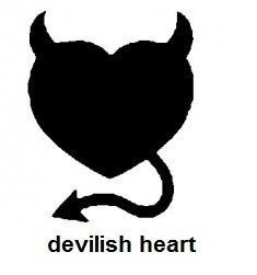 Devilish Heart TAG glitter tattoo stencil