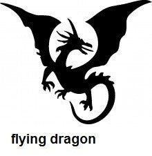 Flying Dragon TAG glitter tattoo stencil