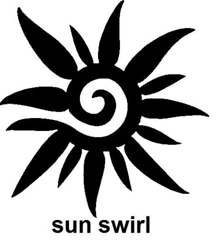 Sun Swirl TAG glitter tattoo stencil