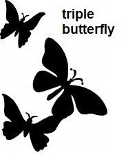 Triple Butterfly TAG glitter tattoo stencil