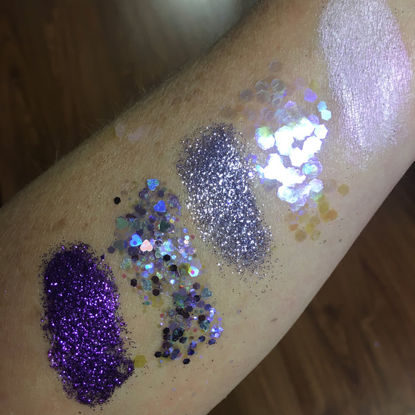 "CHACHKI" glitter stack with "interference violet" shimmer