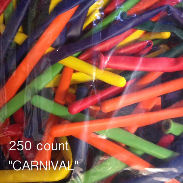 260Q Carnival assorted balloons (250 count) Qualatex
