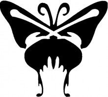 Creepy Butterfly TAG glitter tattoo stencil