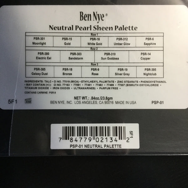 Ben Nye NEUTRAL Pearl Sheen palette