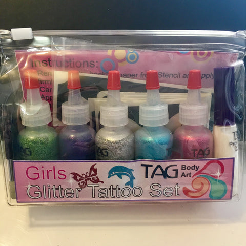 TAG glitter tattoo party for GIRLS kit