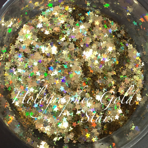 loose holographic GOLD stars small jar